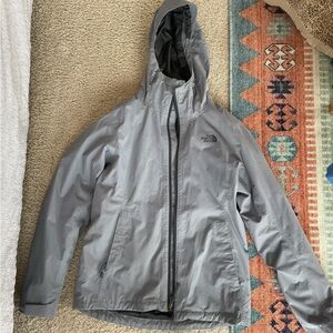 The North Face Light Gray Hooded Jacket 2-in-1 jacket!